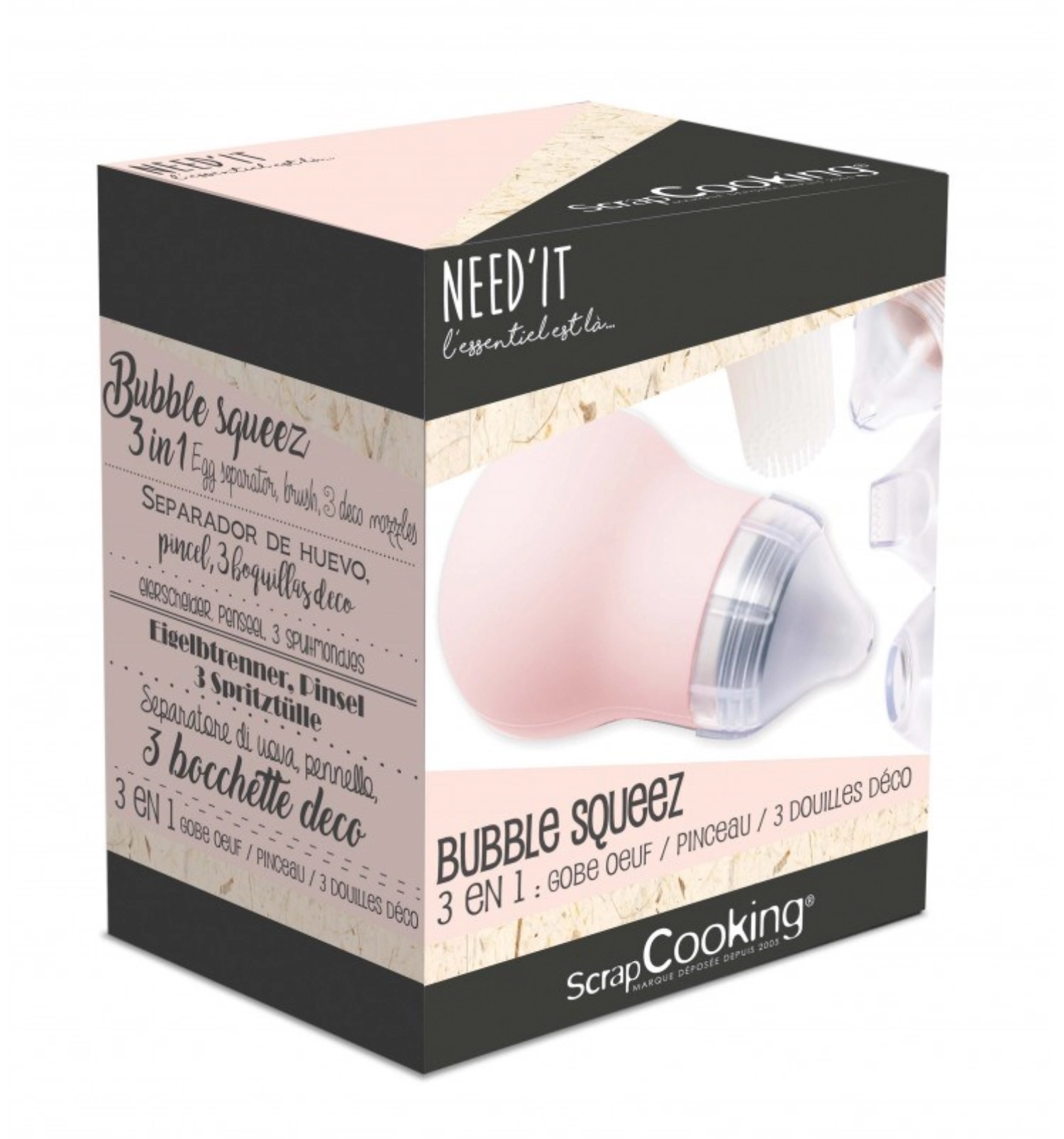 Bubble squeez - pinceau, gobe-œuf, douilles déco - need´it