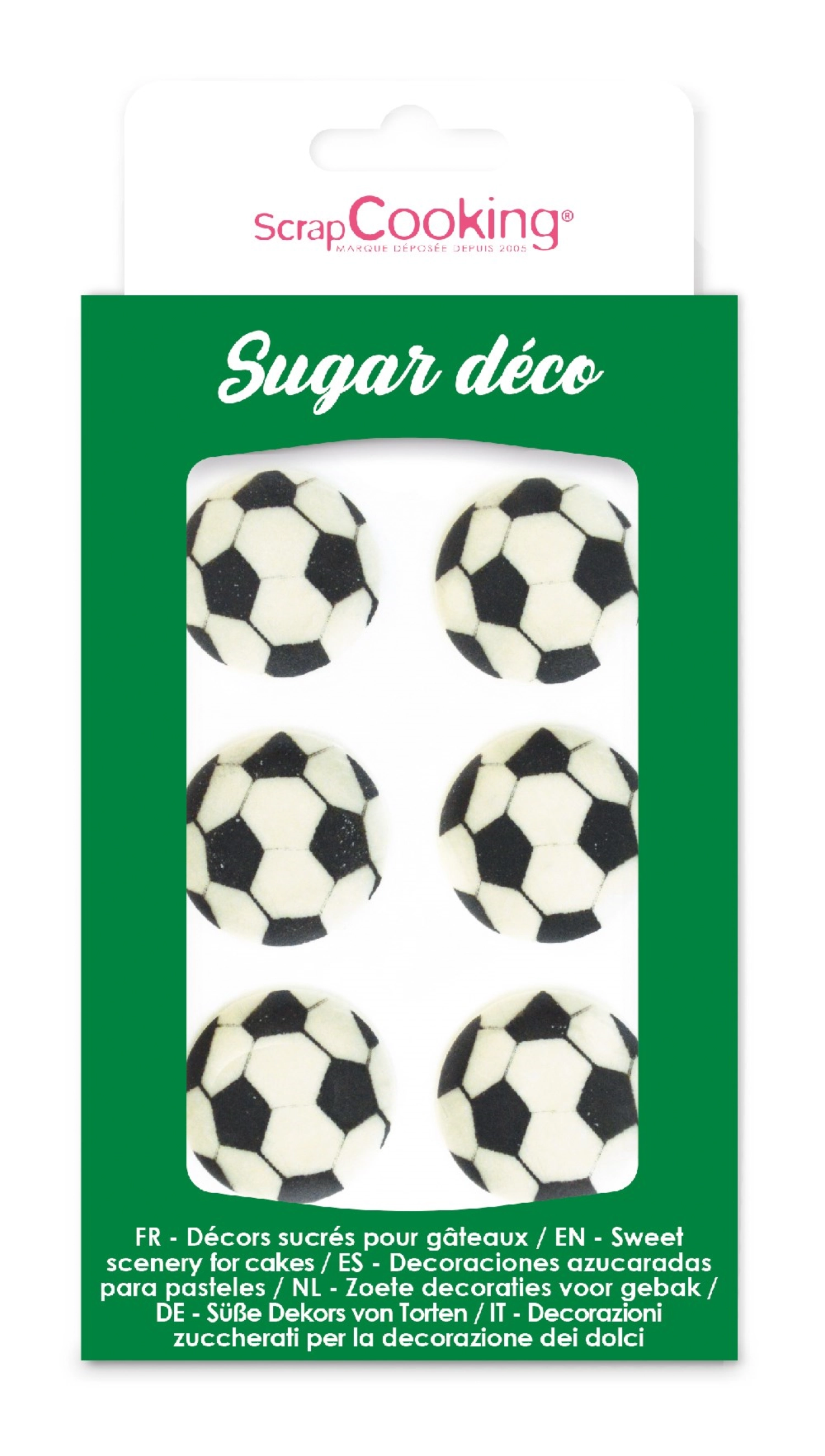 6 pcs. sucre déco football