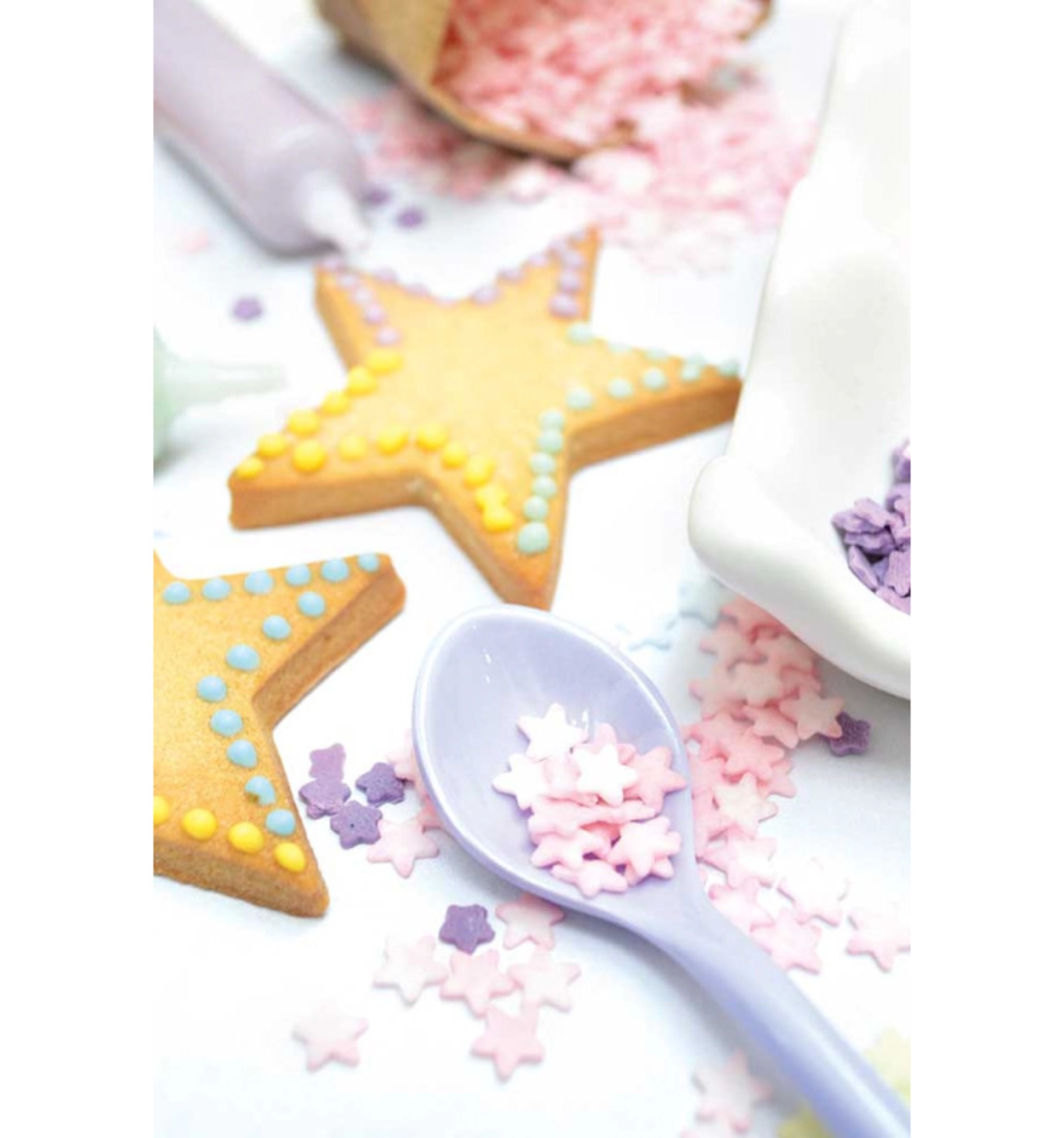 Set de 4 décorations en sucre star mix 52g