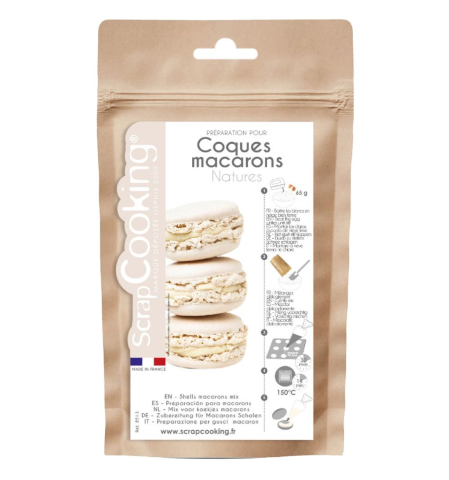 Préparation coques macarons nature 200g