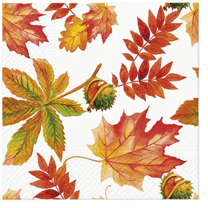 Serviettes lunch 20x fall colors, 33x33 cm