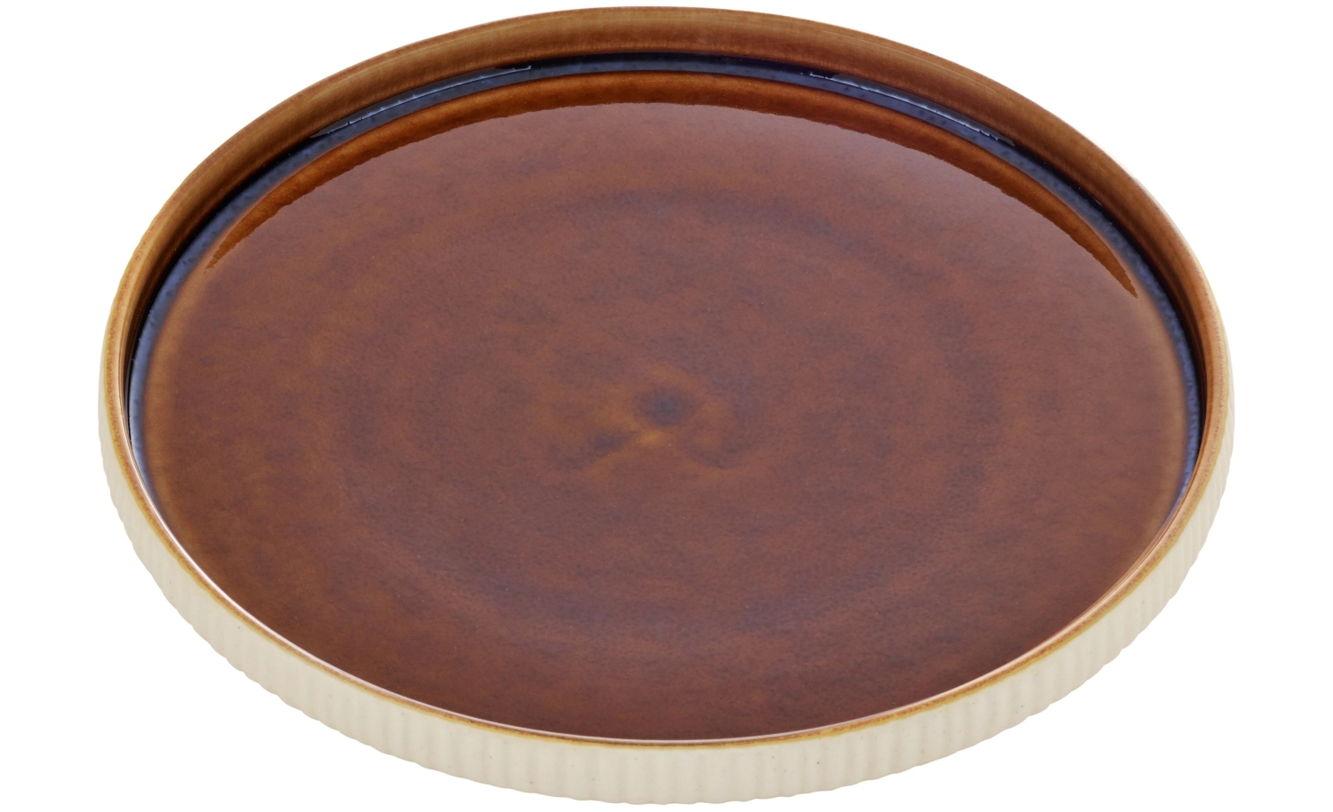 Nara plate flat rd. relief brown 27cm