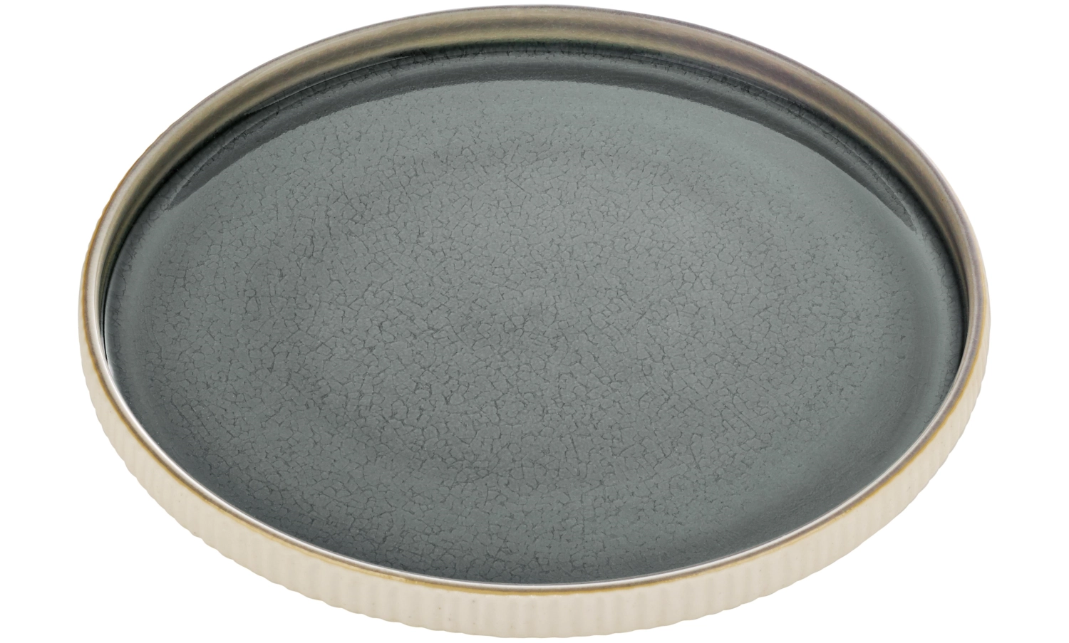 Nara plate flat rd. relief grey 21cm