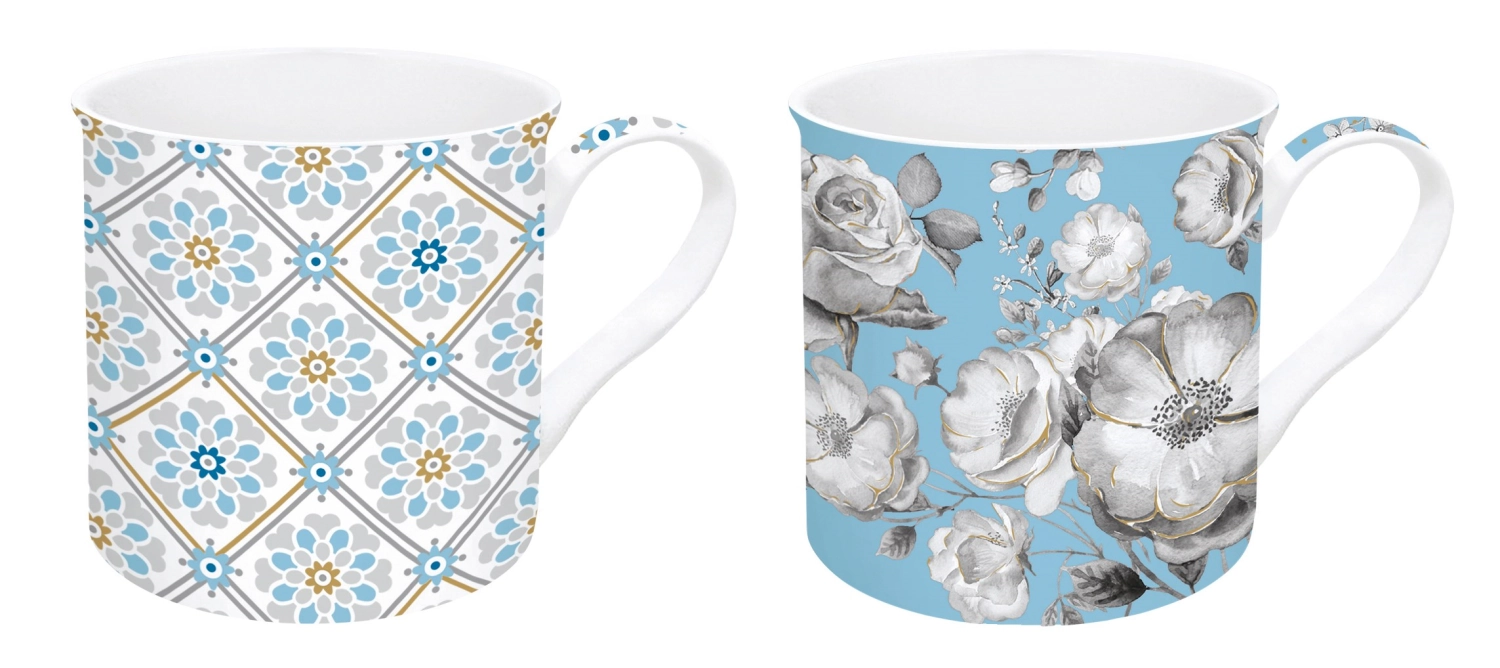 Lot de 2 tasses en porcelaine Trend & Colours, bleu, 300ml