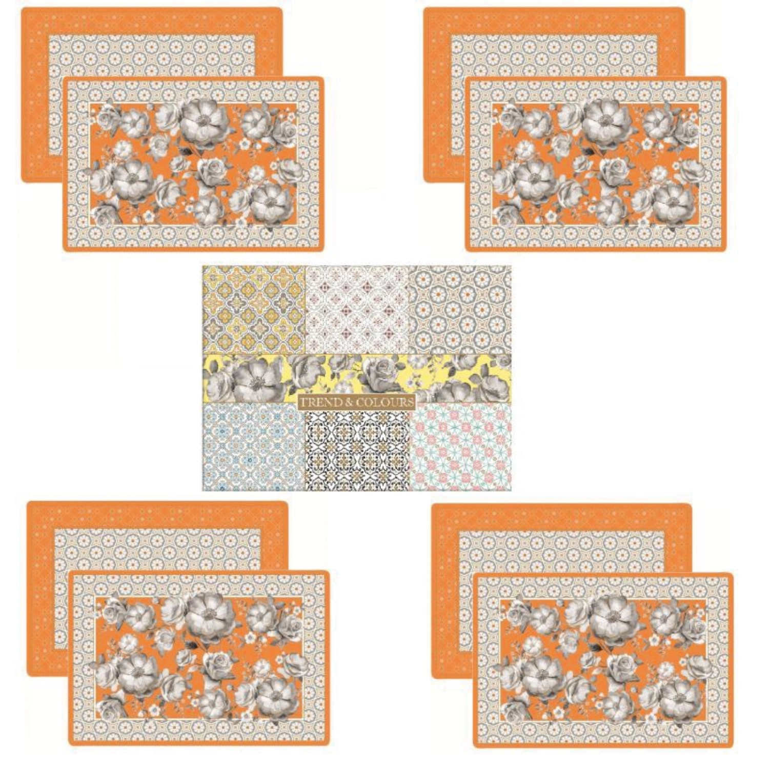 Set de 4 sets de table Trend et Colours, orange, 45x30cm