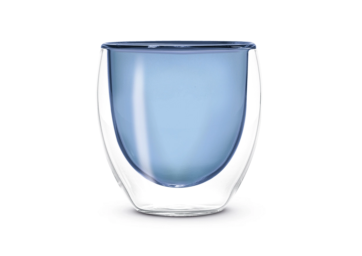 Set de 2 verres à espresso double paroi bleu, 80ml