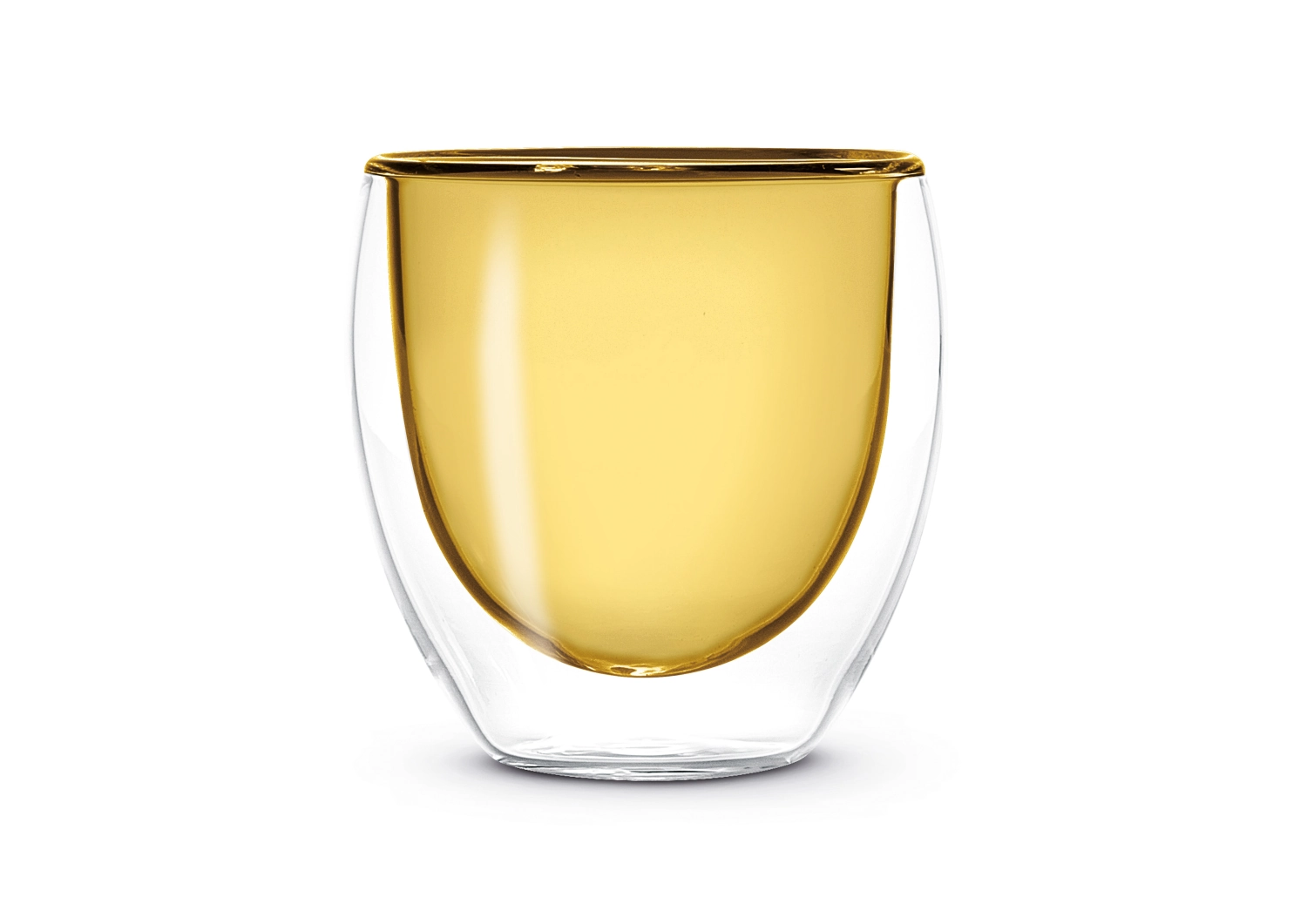 Set de 2 verres à espresso double paroi jaune, 80ml