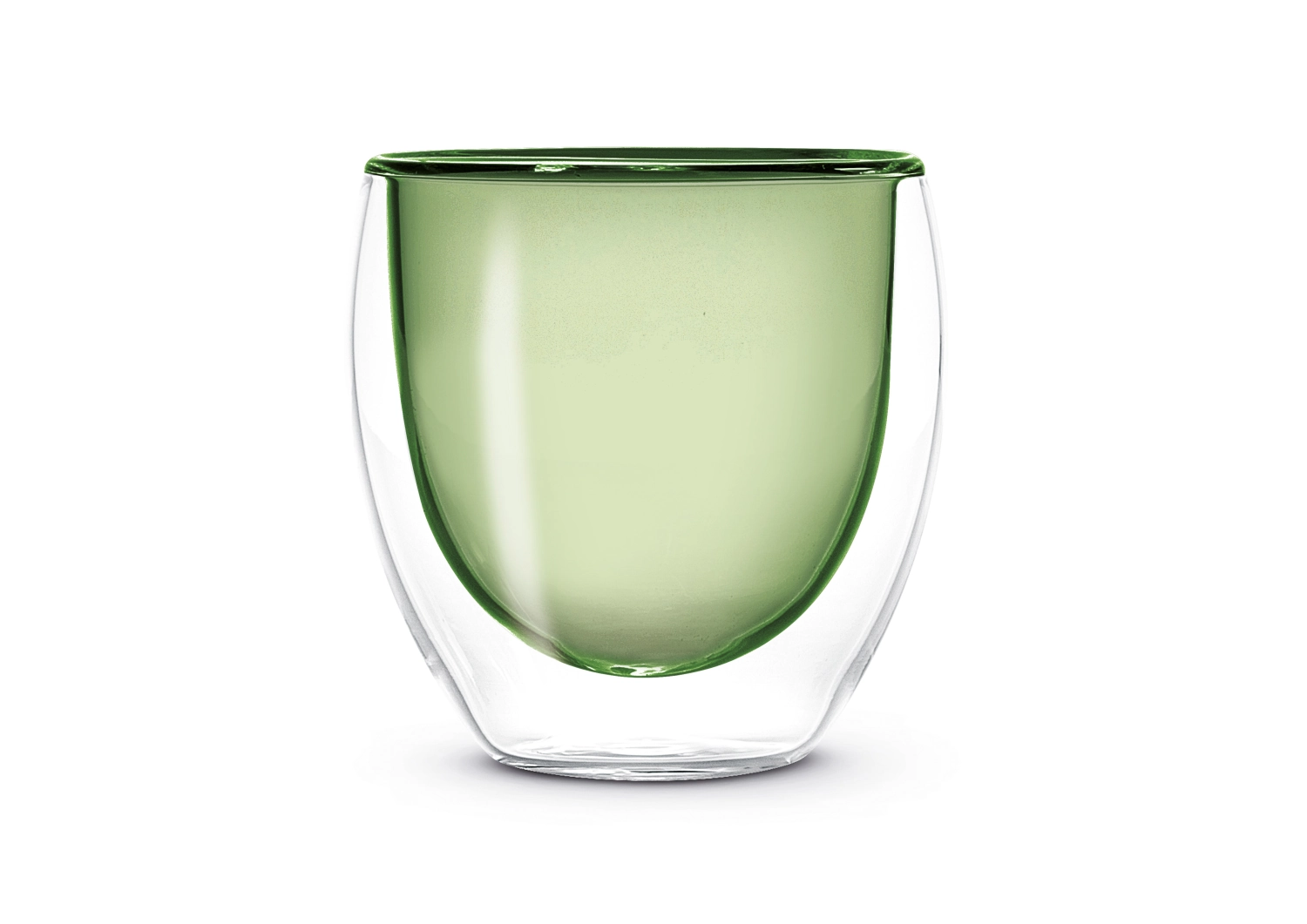 Set de 2 verres à espresso double paroi vert, 80ml