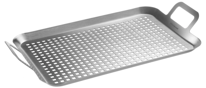 Poêle à griller plate, grande, acier inoxydable