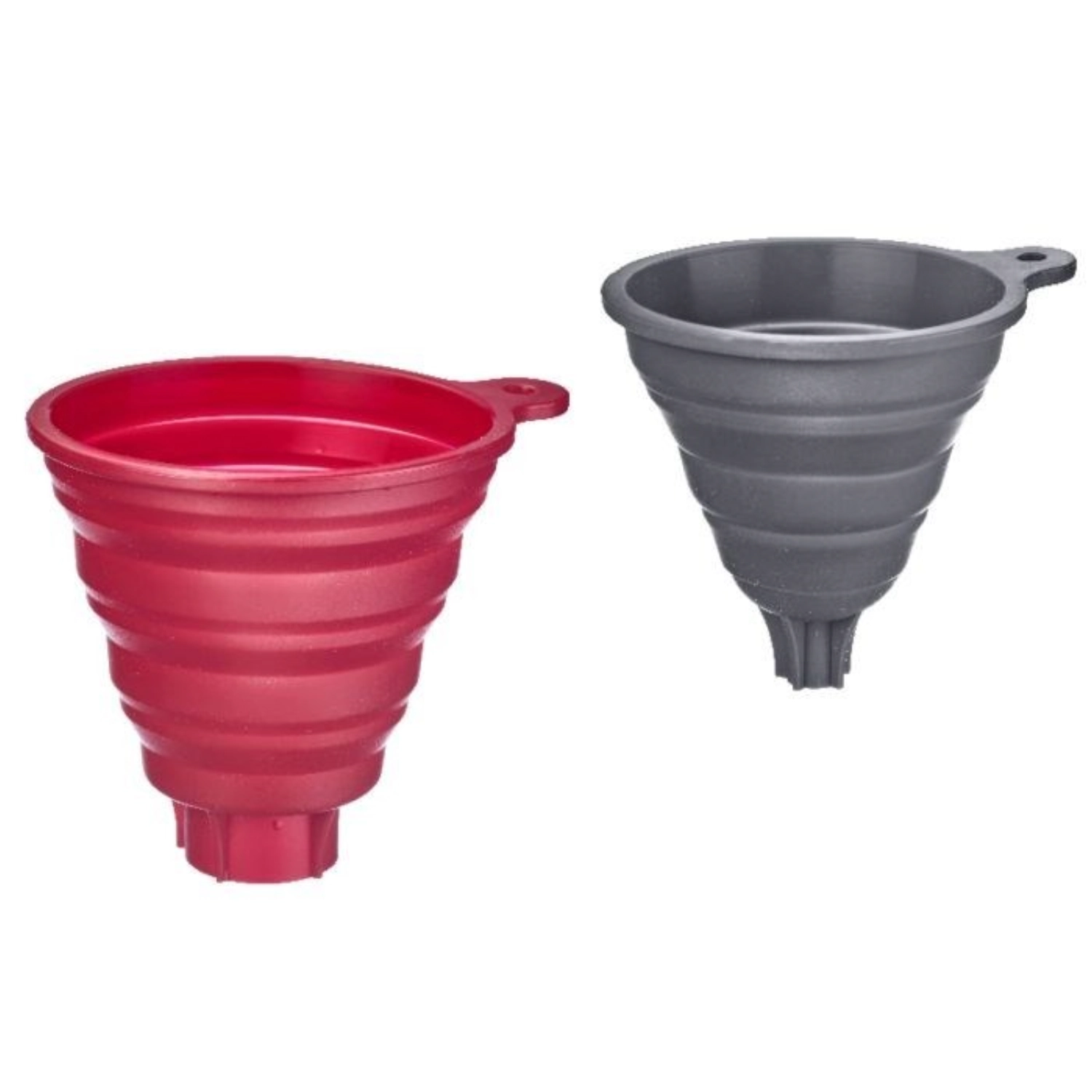 Set de 2 entonnoirs, rouge et gris, silicone