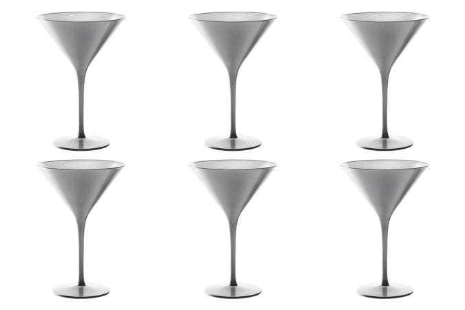 Set de 6 coupes à cocktail elements 240ml argent