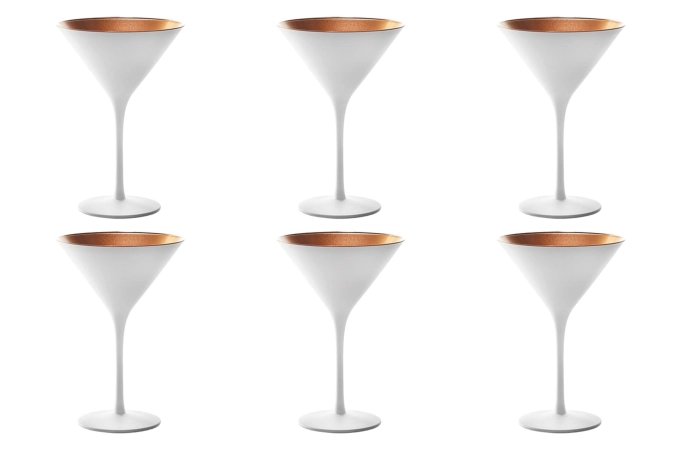 Set de 6 coupes à cocktail elements 240ml blanc/bronze