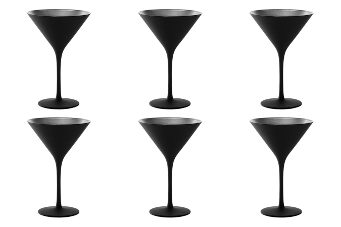 Set de 6 coupes à cocktail elements 240ml noir/argenté