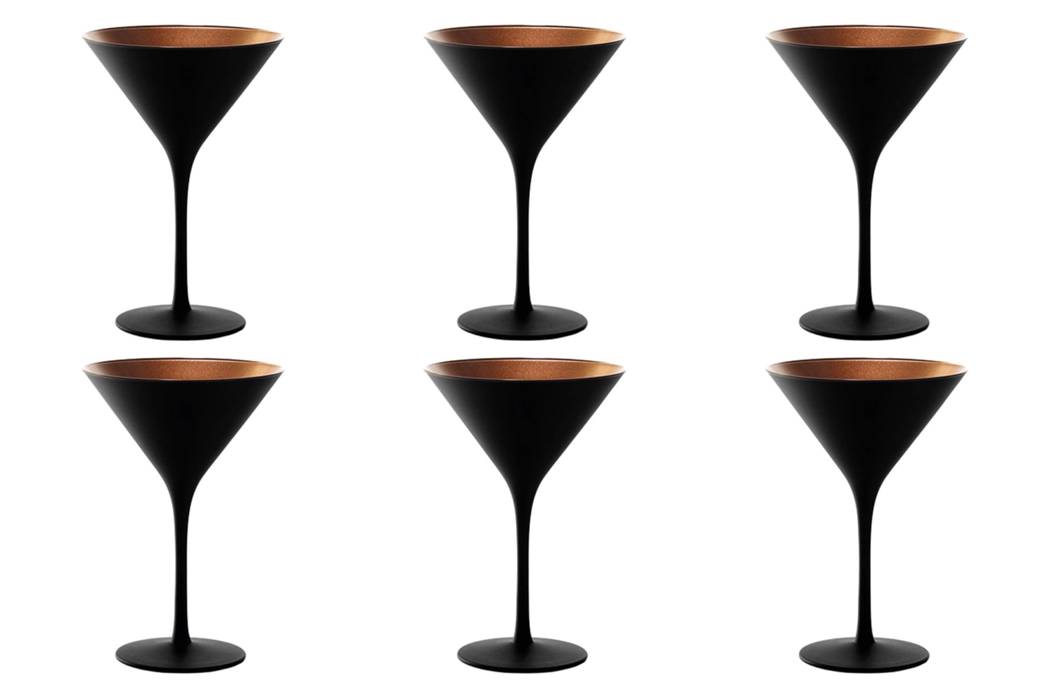 Set de 6 coupes à cocktail elements 240ml noir/bronze