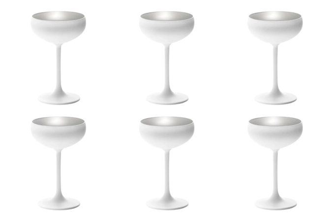 Set de 6 coupes à champagne elements 230ml blanc/argenté