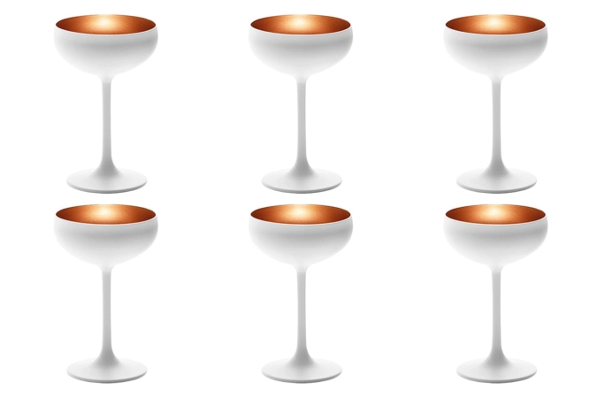 Set de 6 coupes à champagne elements 230ml blanc/bronze