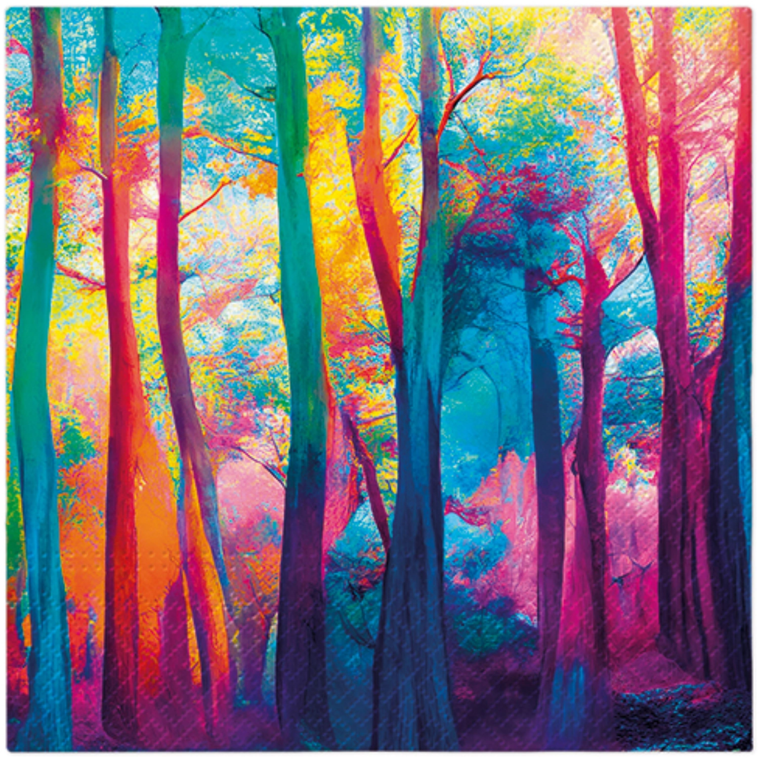 Serviettes de table Lunch 20x colorful magic forest, 33x33cm