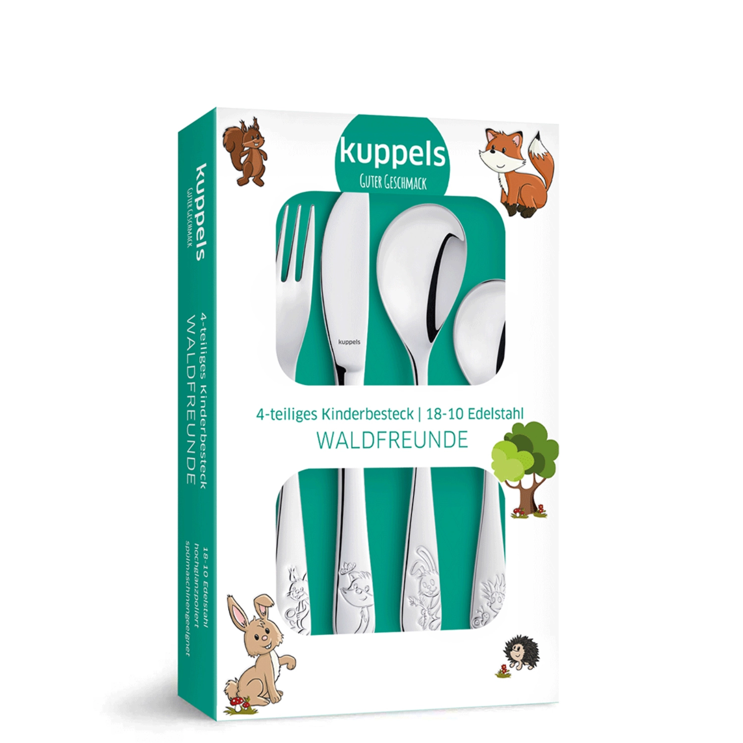 4 pcs. Kuppels Couverts pour enfants Amis de la forêt