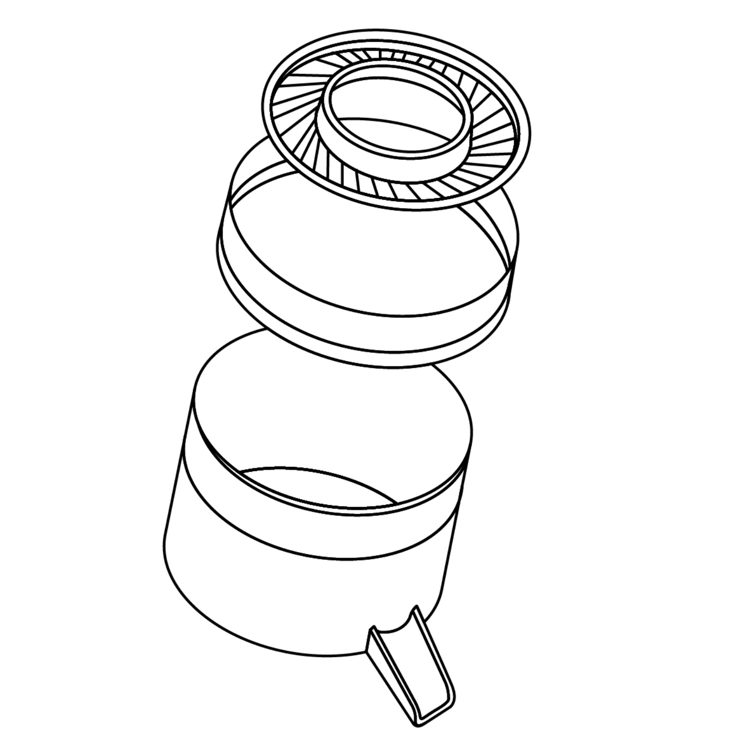 Plastikbehälter mit Sieb und Ring zu Saftpresse