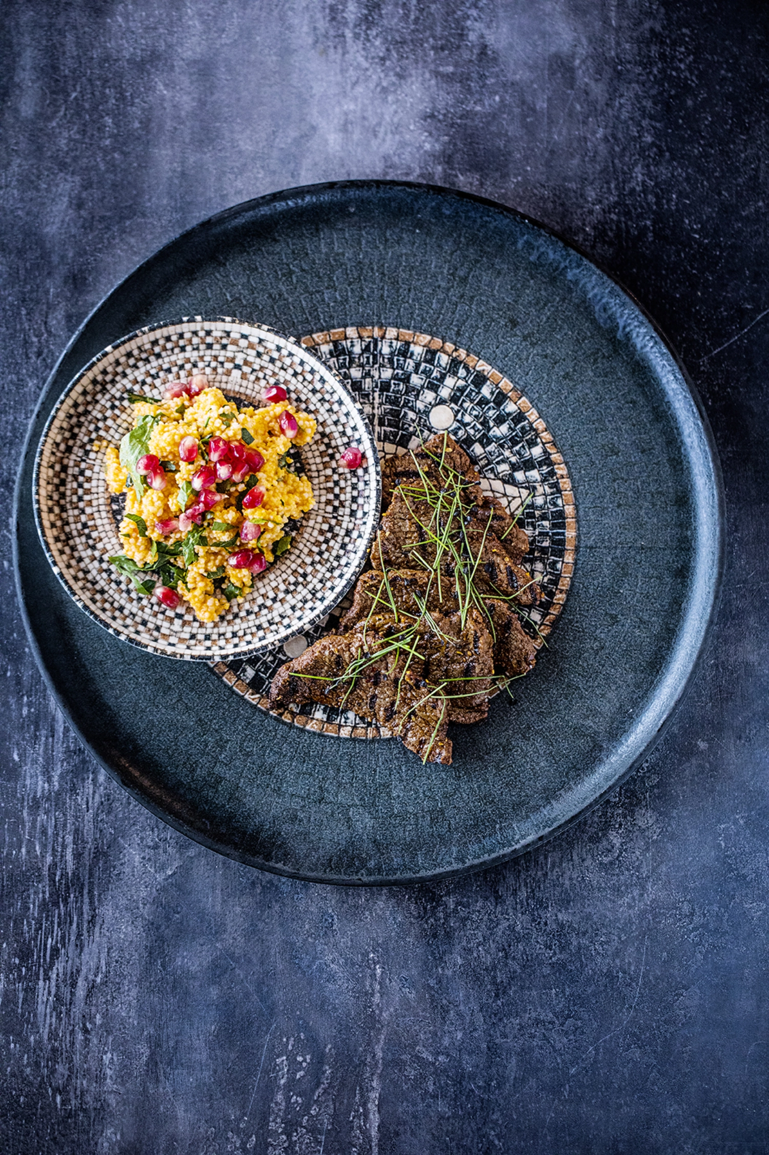 Mesopotamia Mosaic bois Assiette plate Hygge